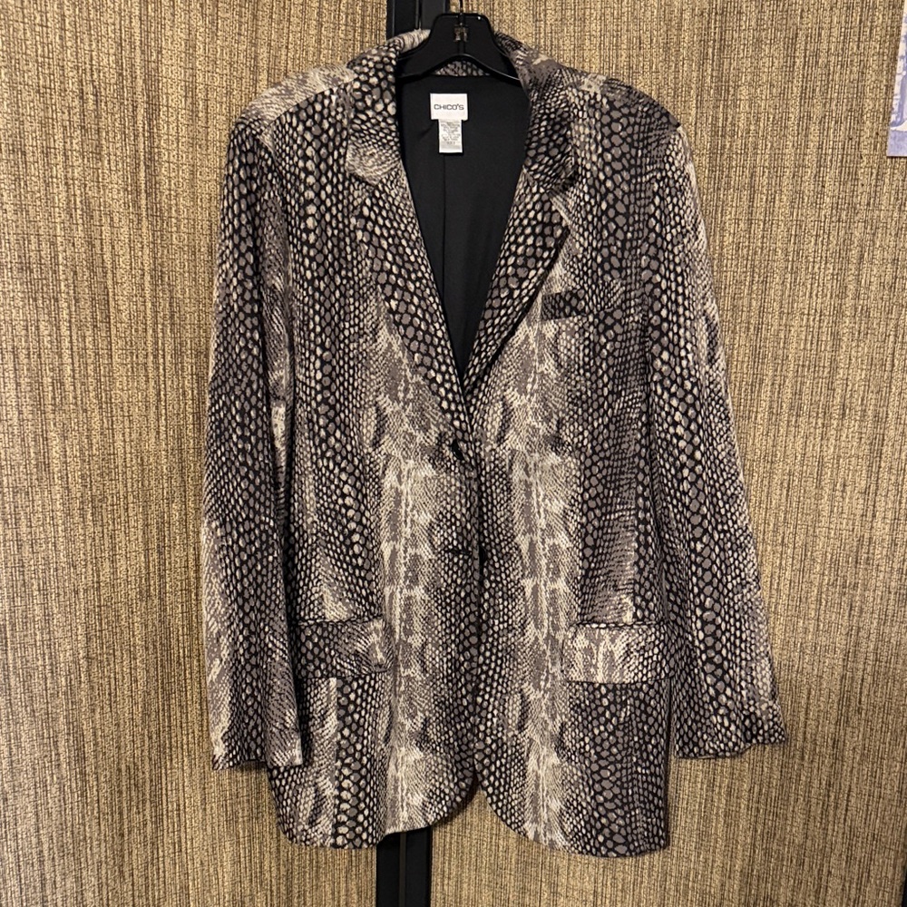 Chico's Elegant Snake Print Blazer